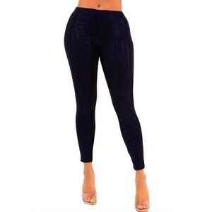Women’s black rhinestone studded leggings small dance pants